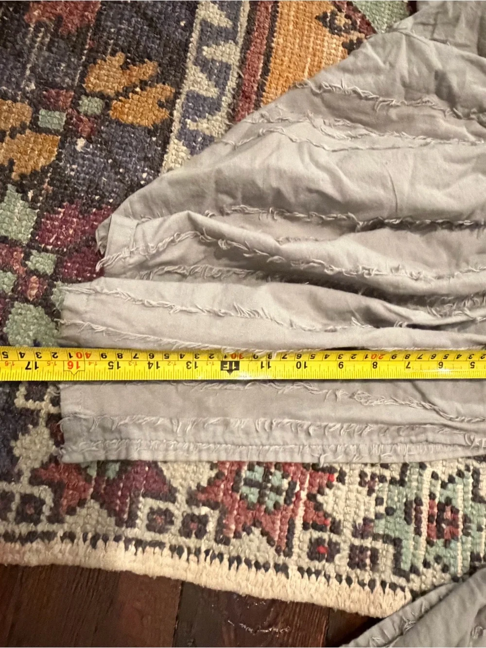 Restoration Hardware Gray Ruffle Duvet with White Insert